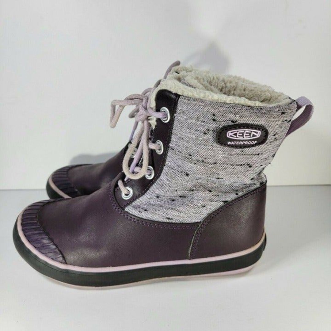 Keen Youth 4 Purple Elsa Snow Shearling Leather Boots 1015259