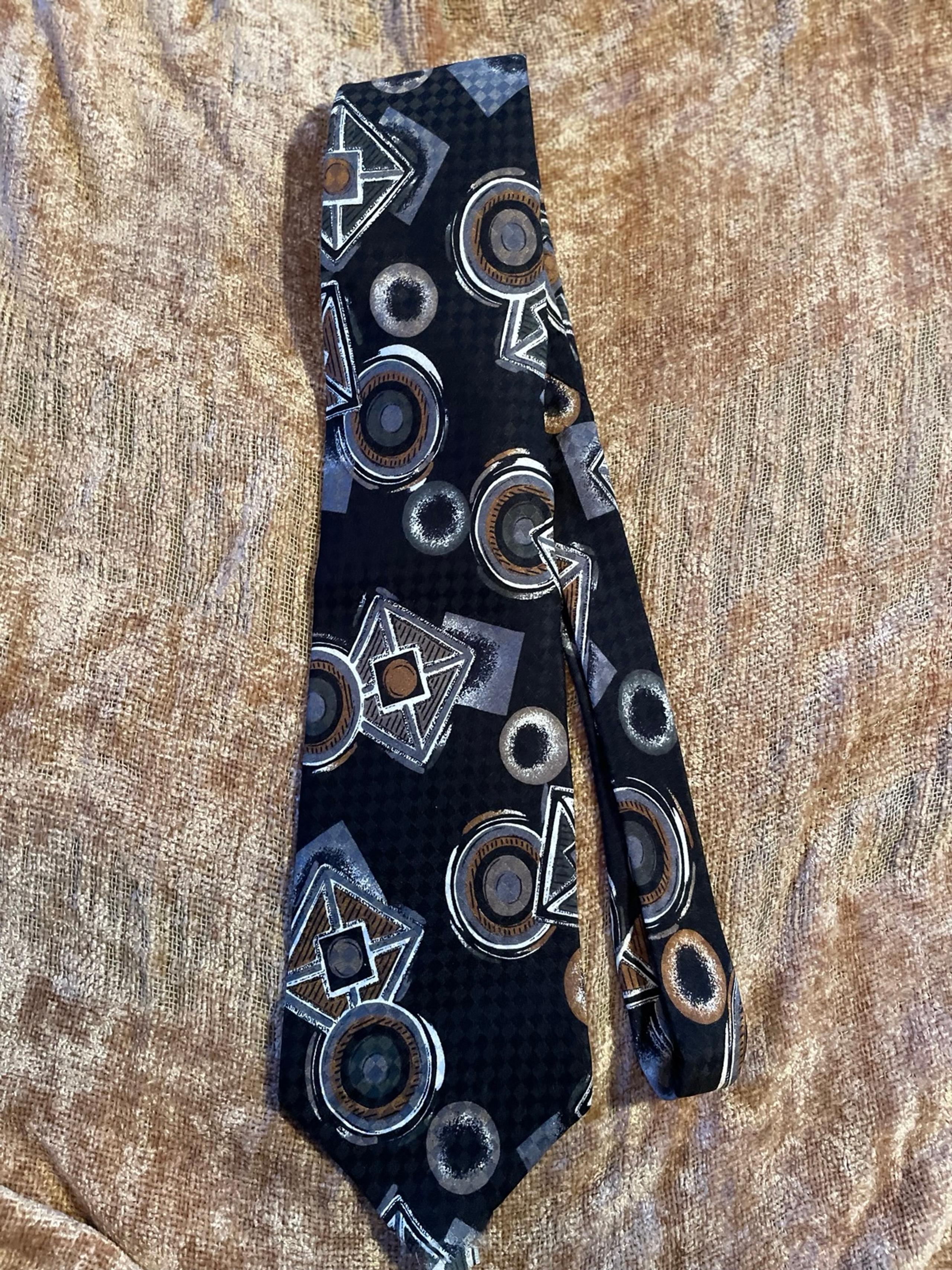 Vintage Ferracci Silk Tie / geometric
