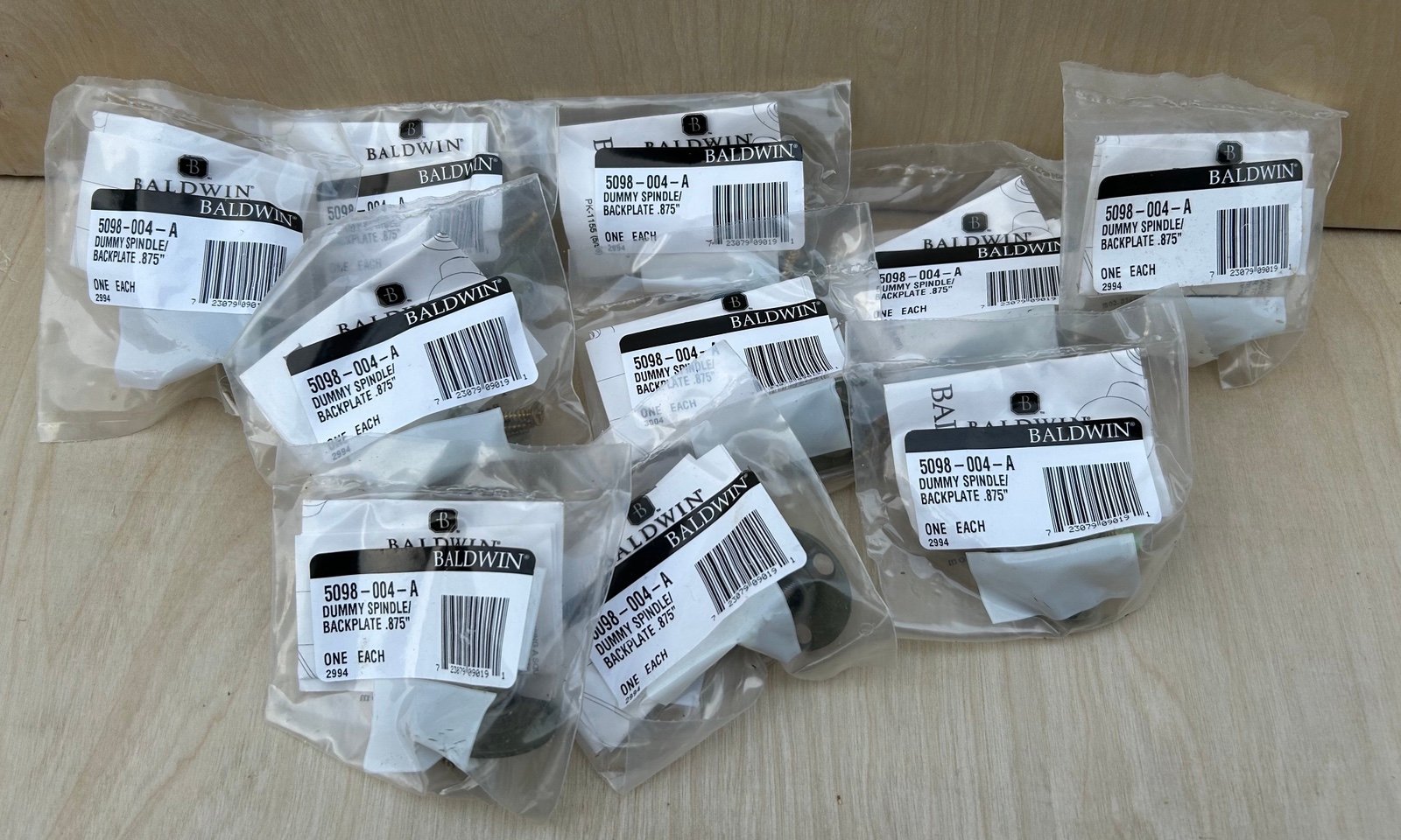 Lot of 10 Baldwin 5098-004-A Dummy Spindle/Backplates New Sealed