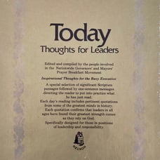Today Thoughts for Leaders Mayors Governors Prayer Breakfast Thomas Nelson 1978