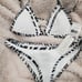 L☆ Space White Bikini Set w/ Detailed Trim Mult Sizes