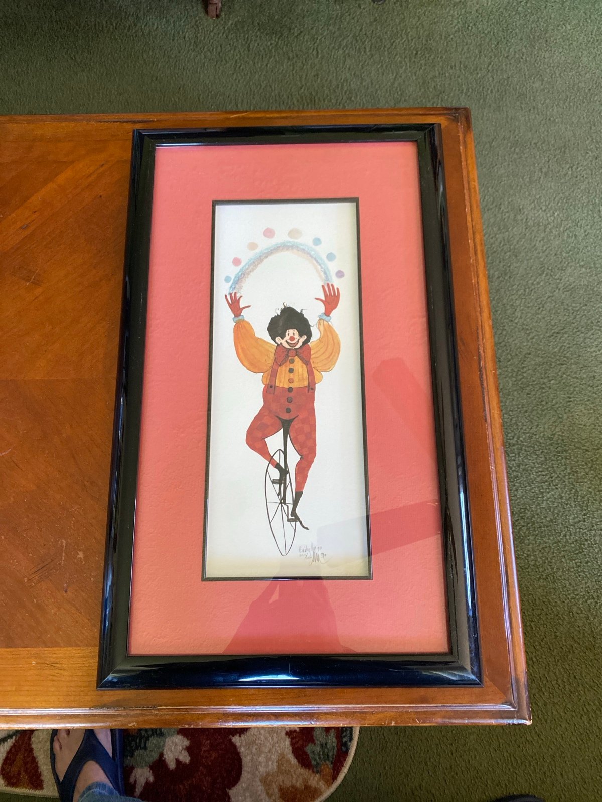 VTG Signed, Numbered & Dated B. Buckley Moss Juggling Clown Framed Lithograph
