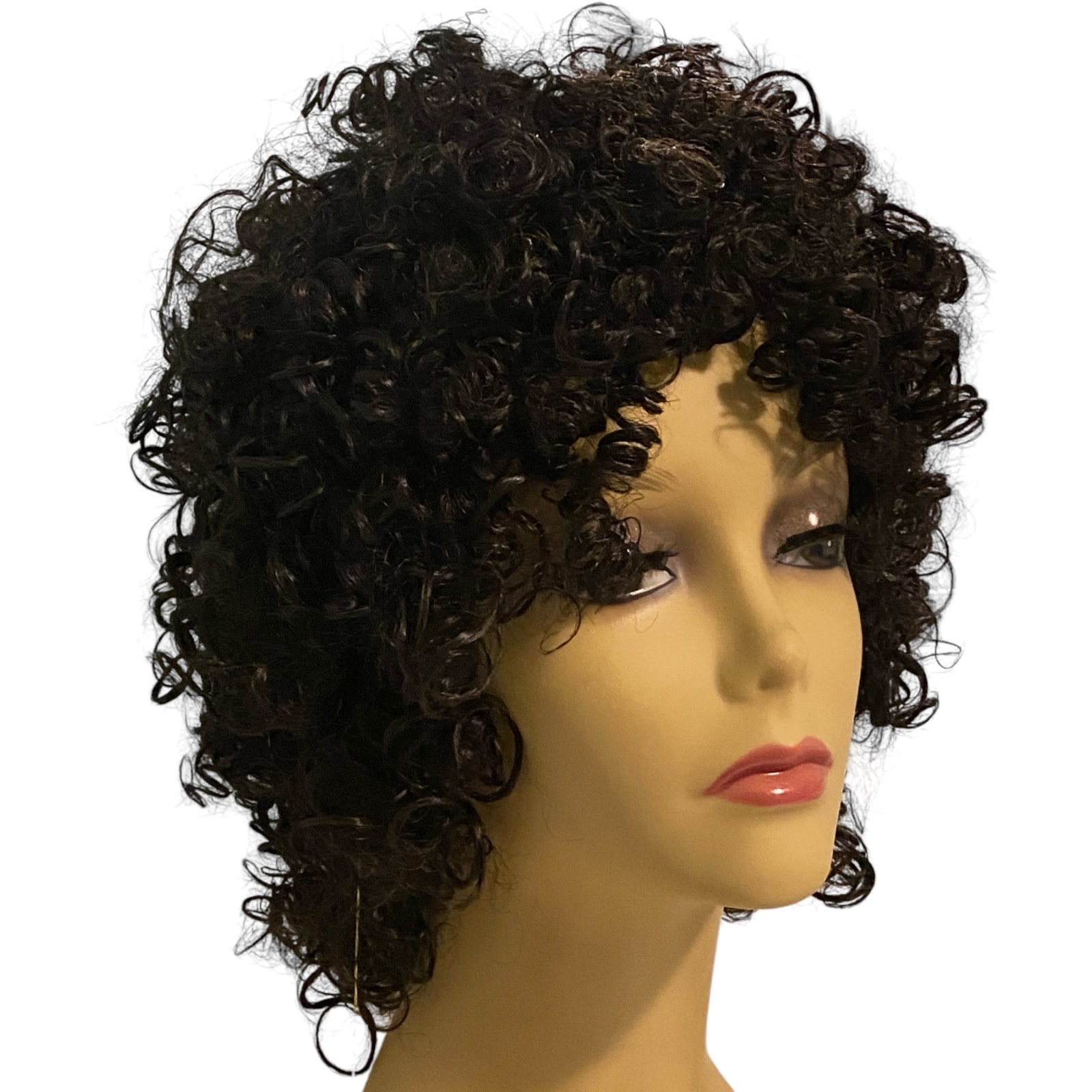 ASHRO Kinky Curly Katrina Wig Jet Black Human Hair for Women Large Size NWT