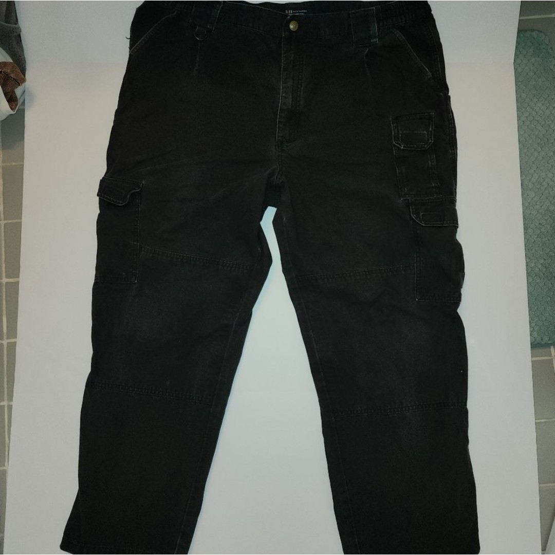 5.11 tactical mens cargo pants pockets 42/30 black cotton uniform ems rn 109614