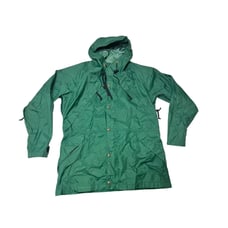 Vintage REI Mens L Green Gore tex Hooded Rain Waterproof Zip Jacket Large Coat