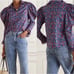 Horror Vacui | Coco Ruffle Floral Print Liberty Cotton Blouse Top Scallop Trim S