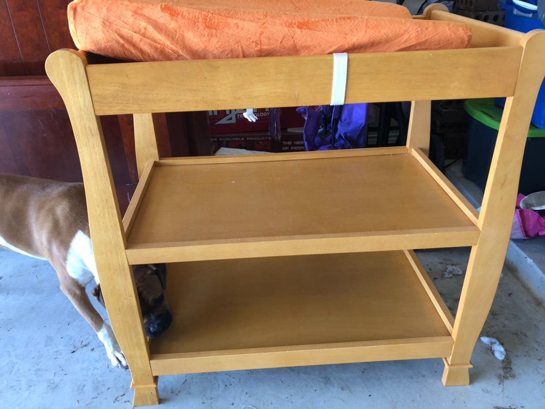 Baby Wood Changing Table With Pad