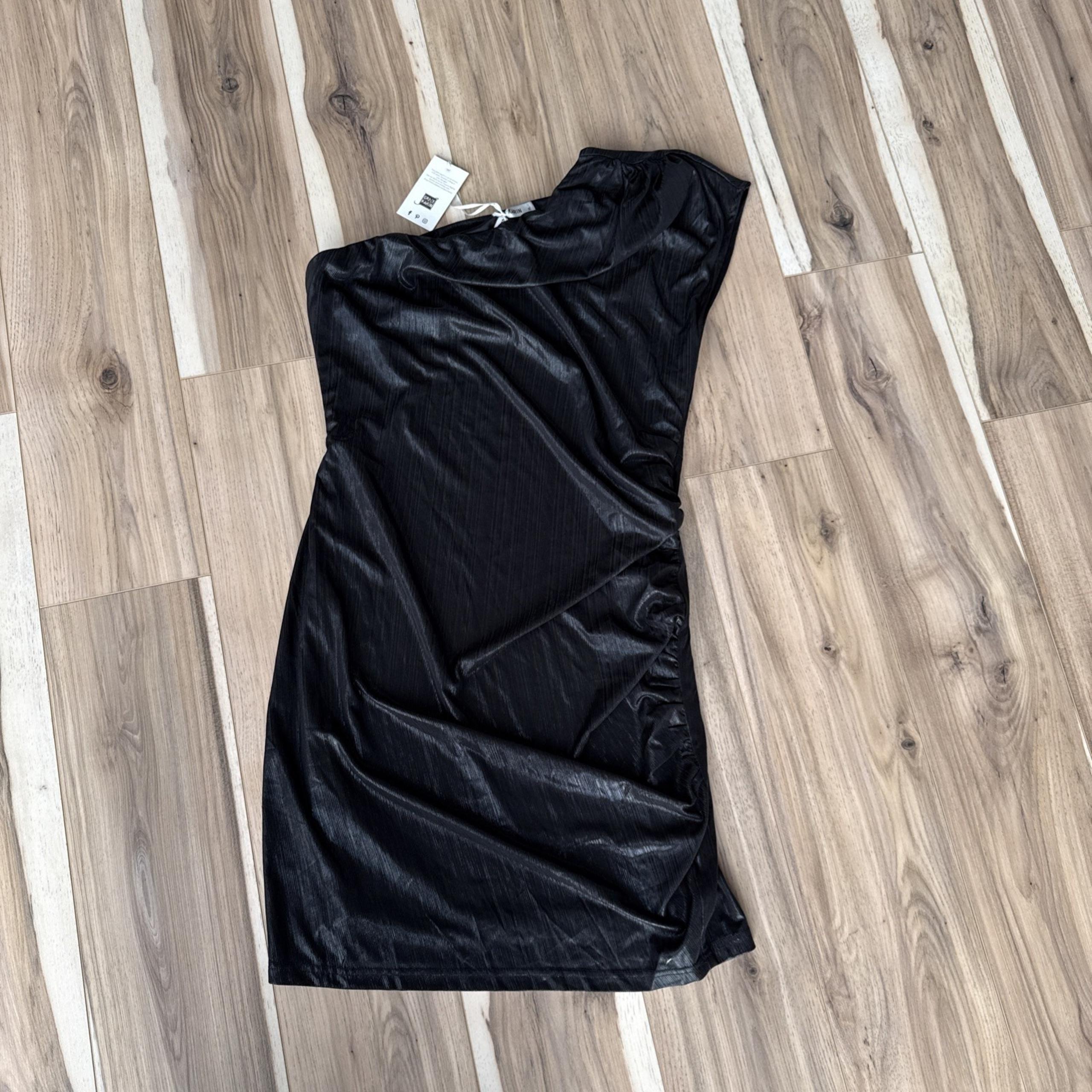 Grace Karin XL Black Metallic  Maxi Dress One Shoulder Women's New