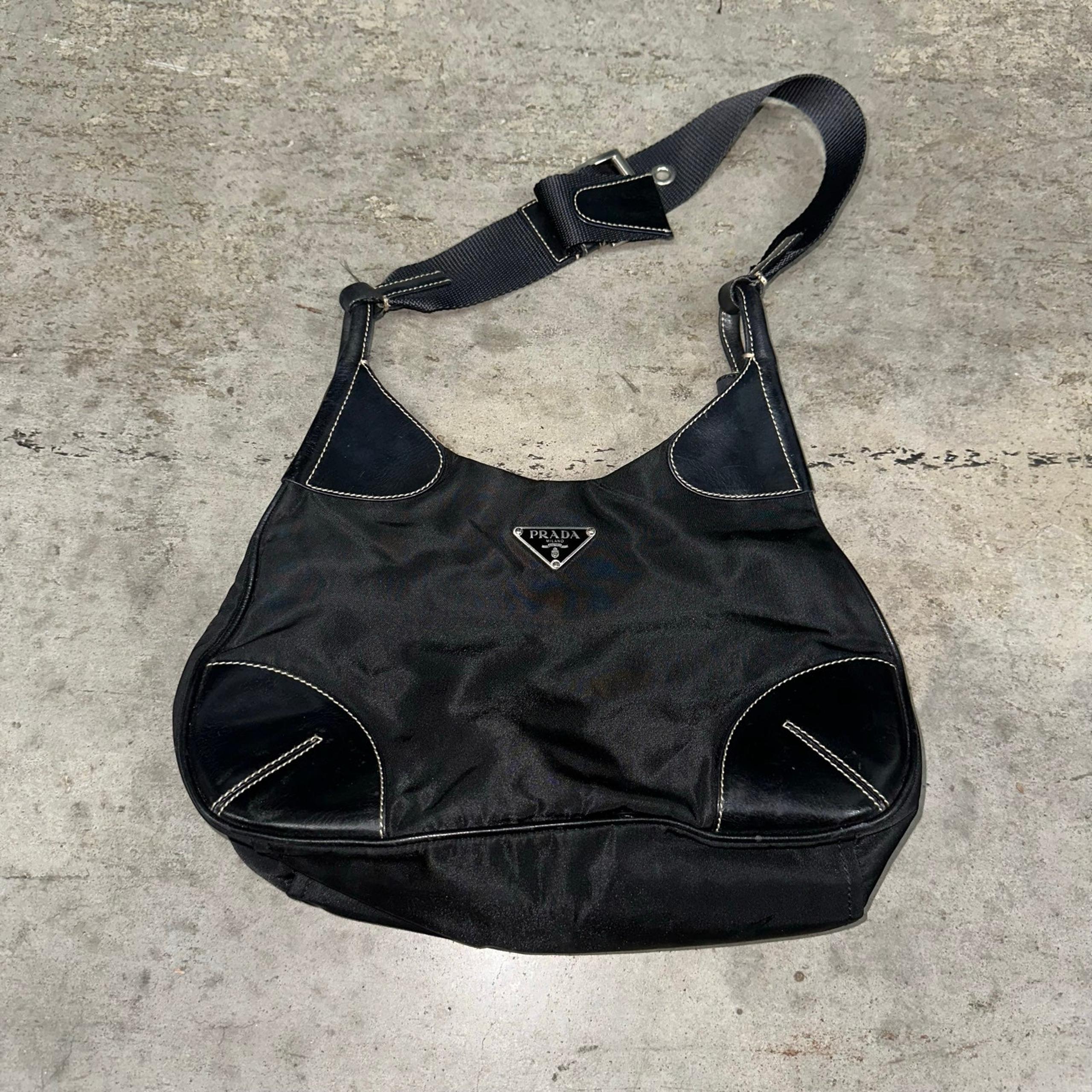 Vintage Prada Milano Nylon Purse Shoulder Bag!