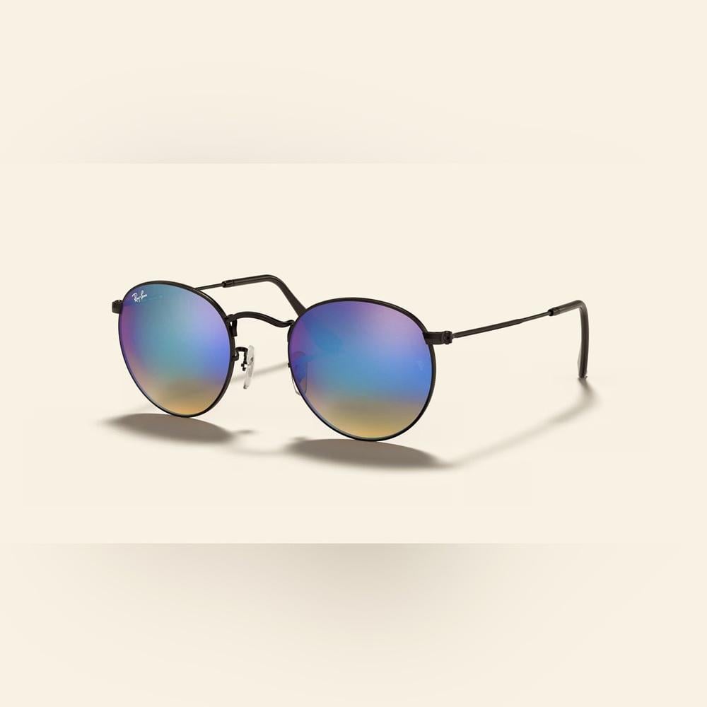 Ray-Ban round flash gradient sunglasses with gold metal frame NWOT