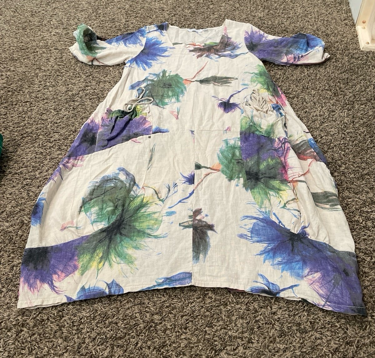 cristina vergani linen dress made in italy small