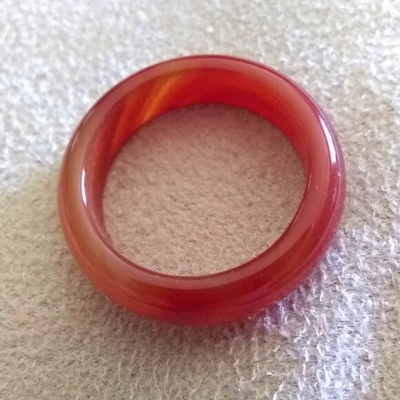 Rich Orange Hues ~ Agate Stone Band Size 7.25 ~ Friendship & Promise Rings