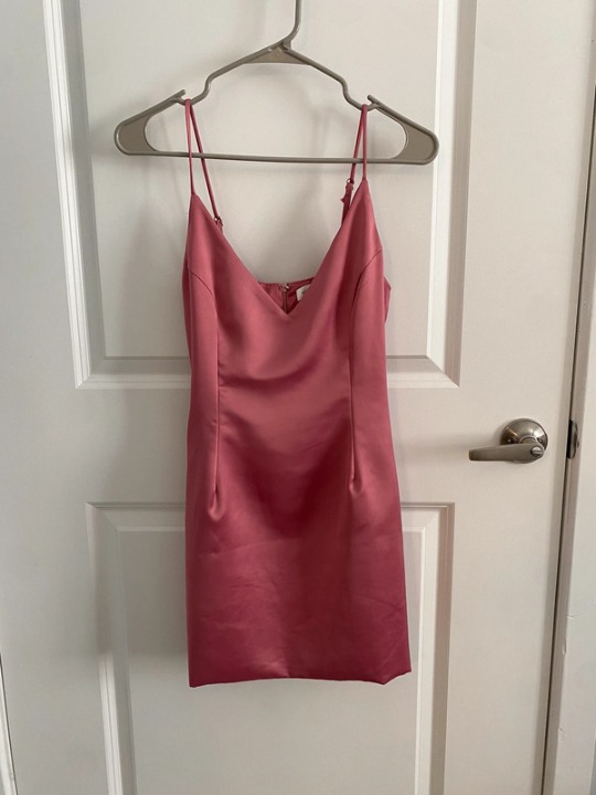 Pink Satin mini dress