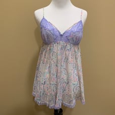 VS Paisley Print Lace Babydoll Lingerie