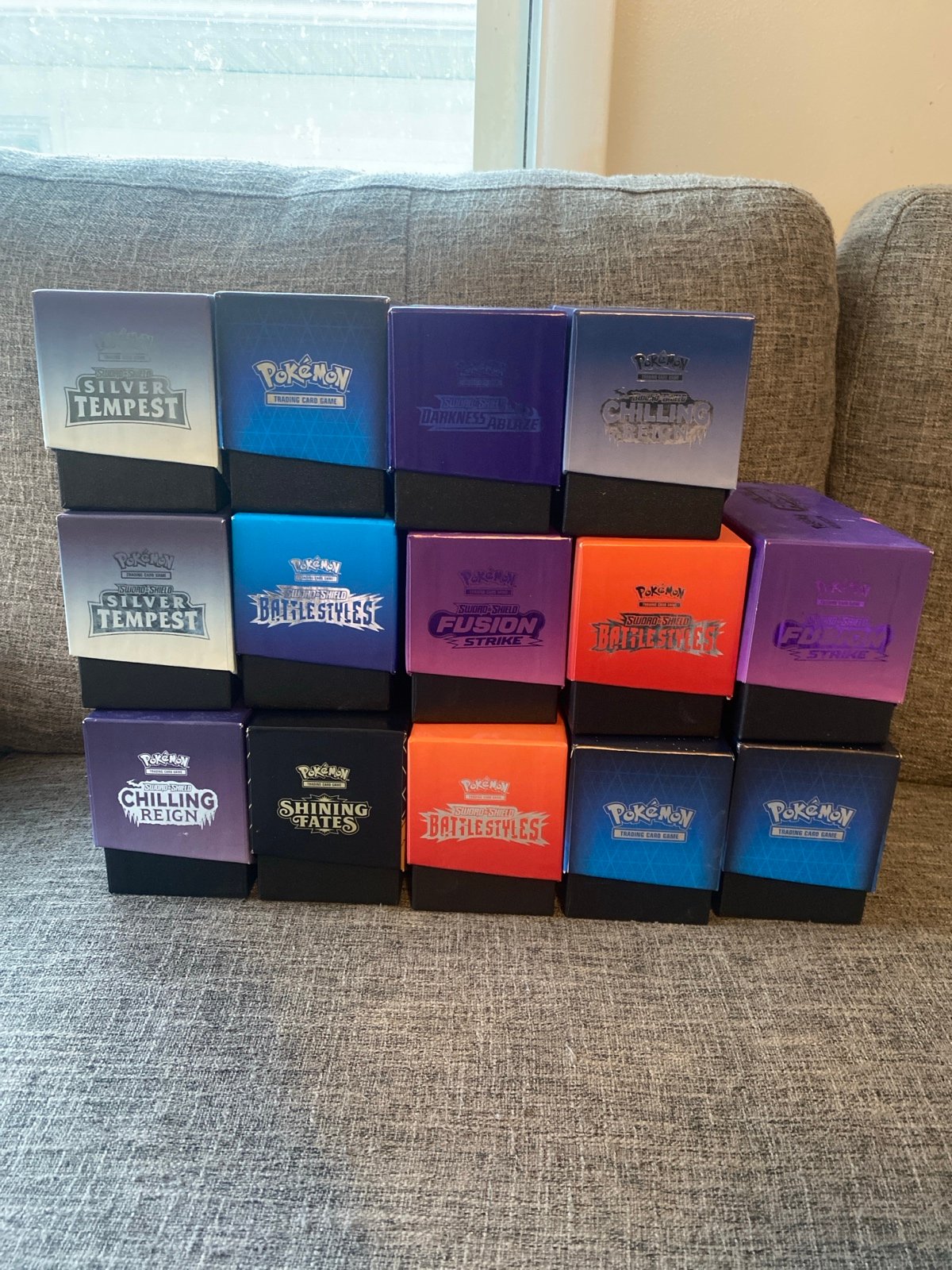 14 Empty Pokémon ETB and Bulk Card Lot - Pokémon Cards - Toys