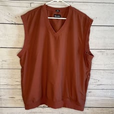 Vintage Dodge Ram Vest Men's XL Golf Burnt Orange V- Neck Pullover Performance
