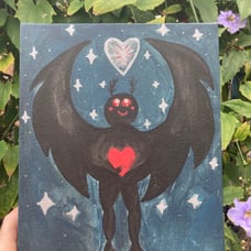 Original Acrylic Mothman Painting