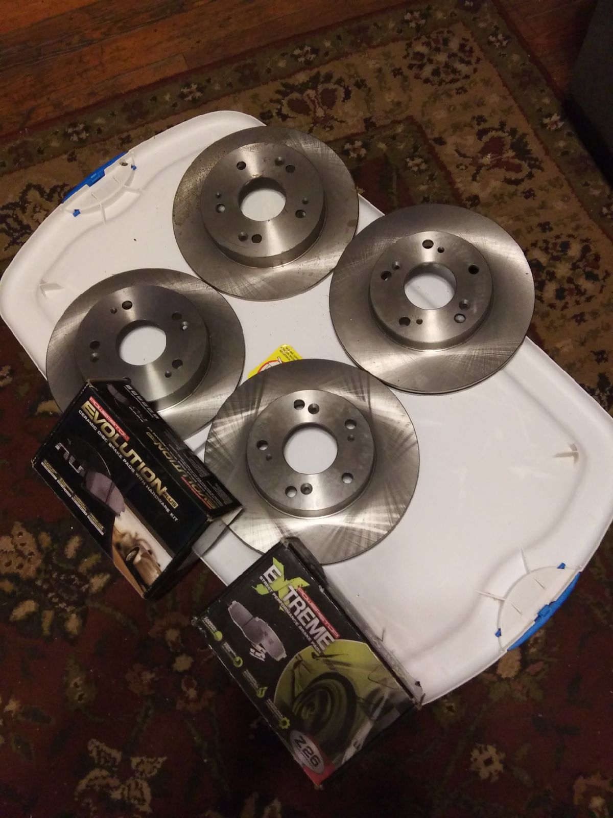 All four wheel new disc brake rotors and