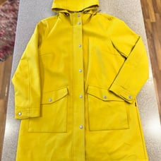 Levi's Womens Yellow Midweight Rubberized Fishtail Parka Raincoat Size L