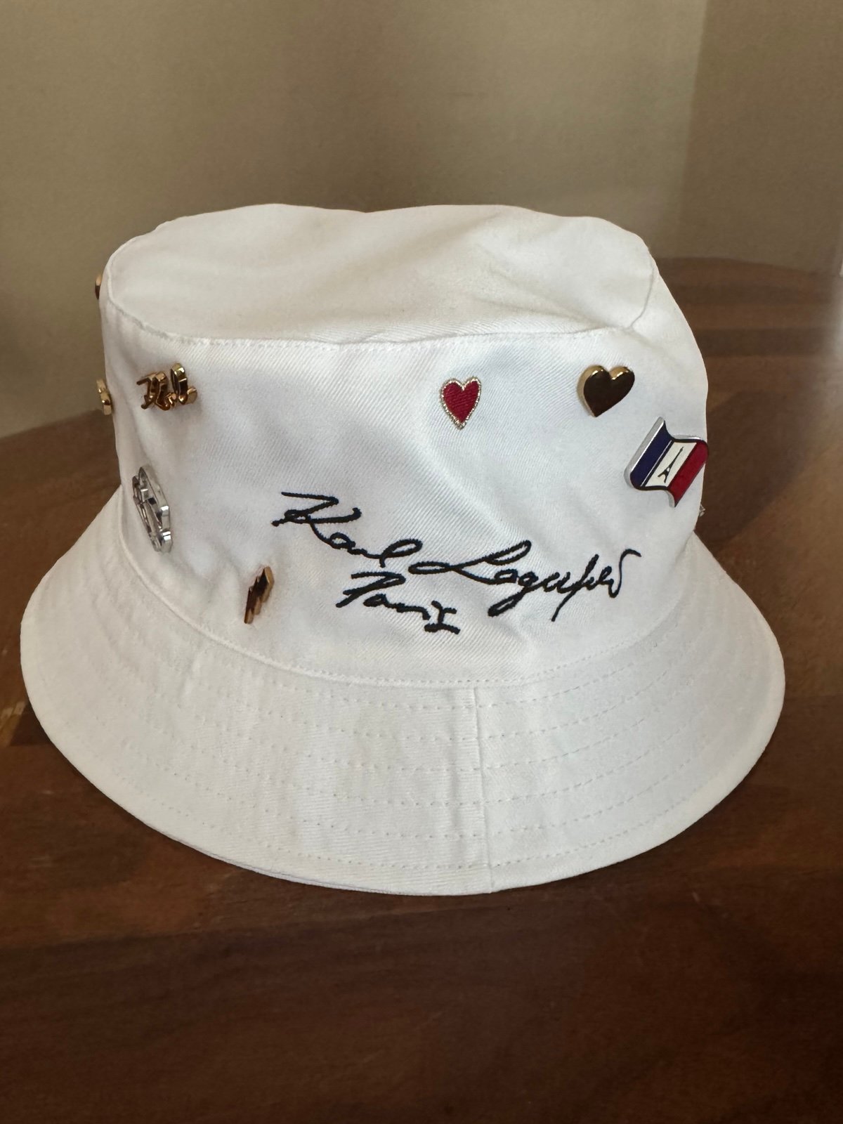 Karl Lagerfeld White Bucket Hat