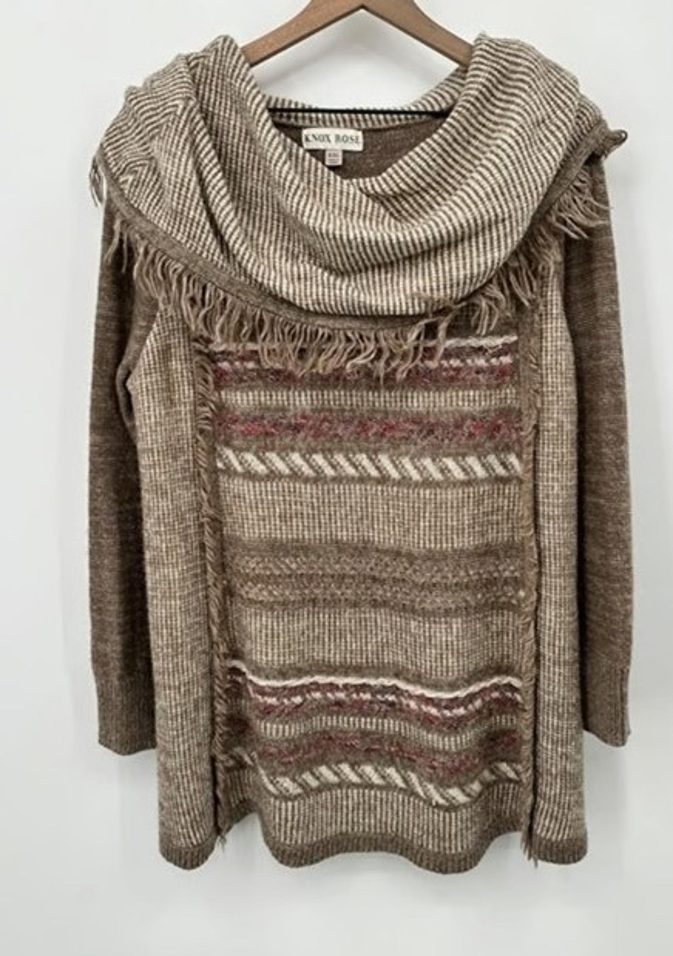 KNOX ROSE Beige Cowl Neck Sweater Sz 2xl