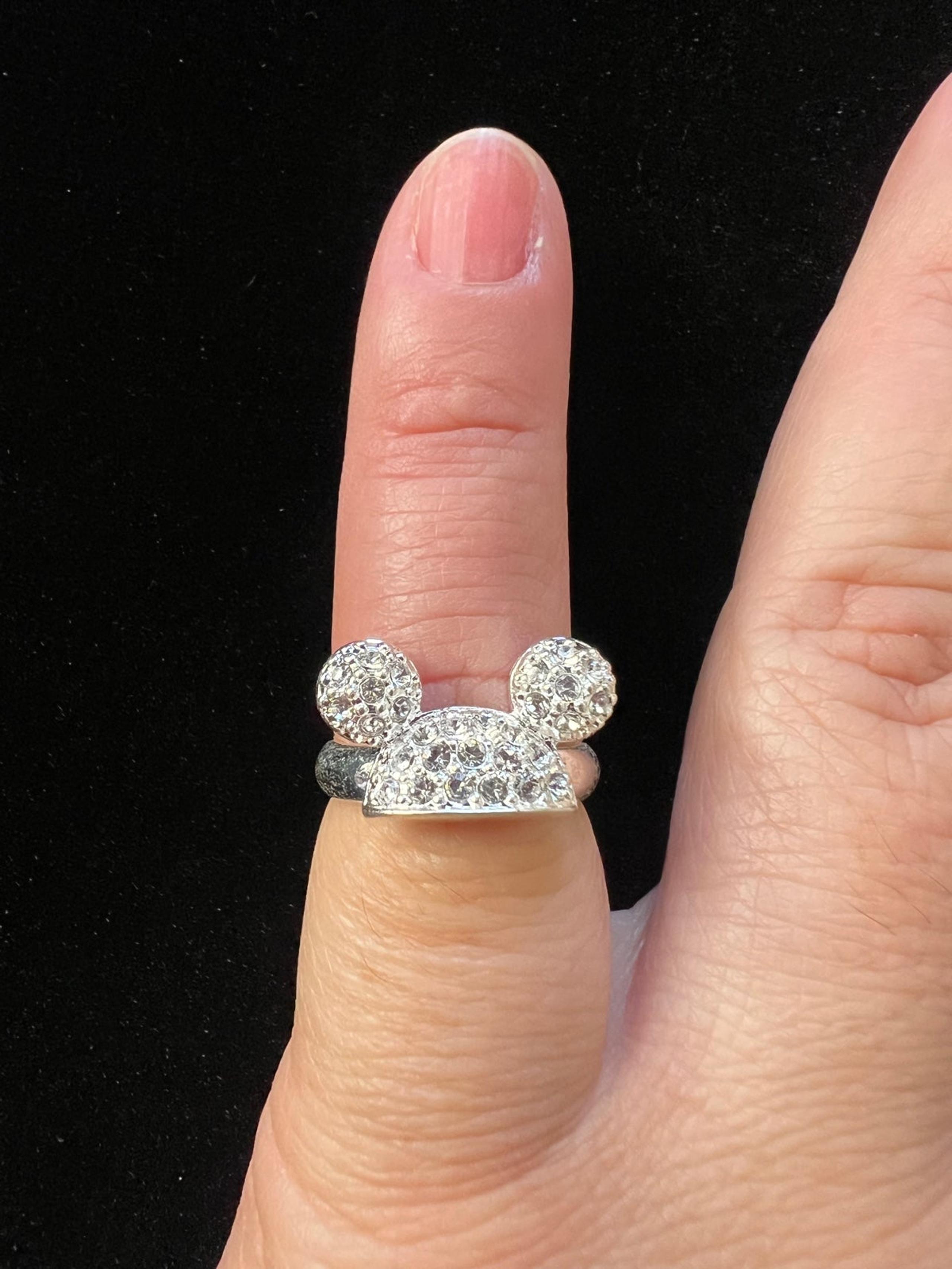 Disney Mickey Clear Cluster Rhinestones Ring