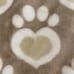 HEART PAW Print 50x70” Plush Throw Blanket Dog Cat Neutral Tan Pet Love Loss NEW
