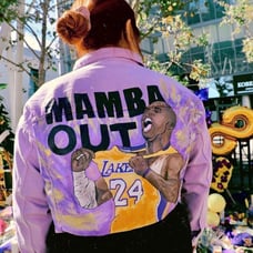 MAMBA OUT Purple Cropped Denim Jacket