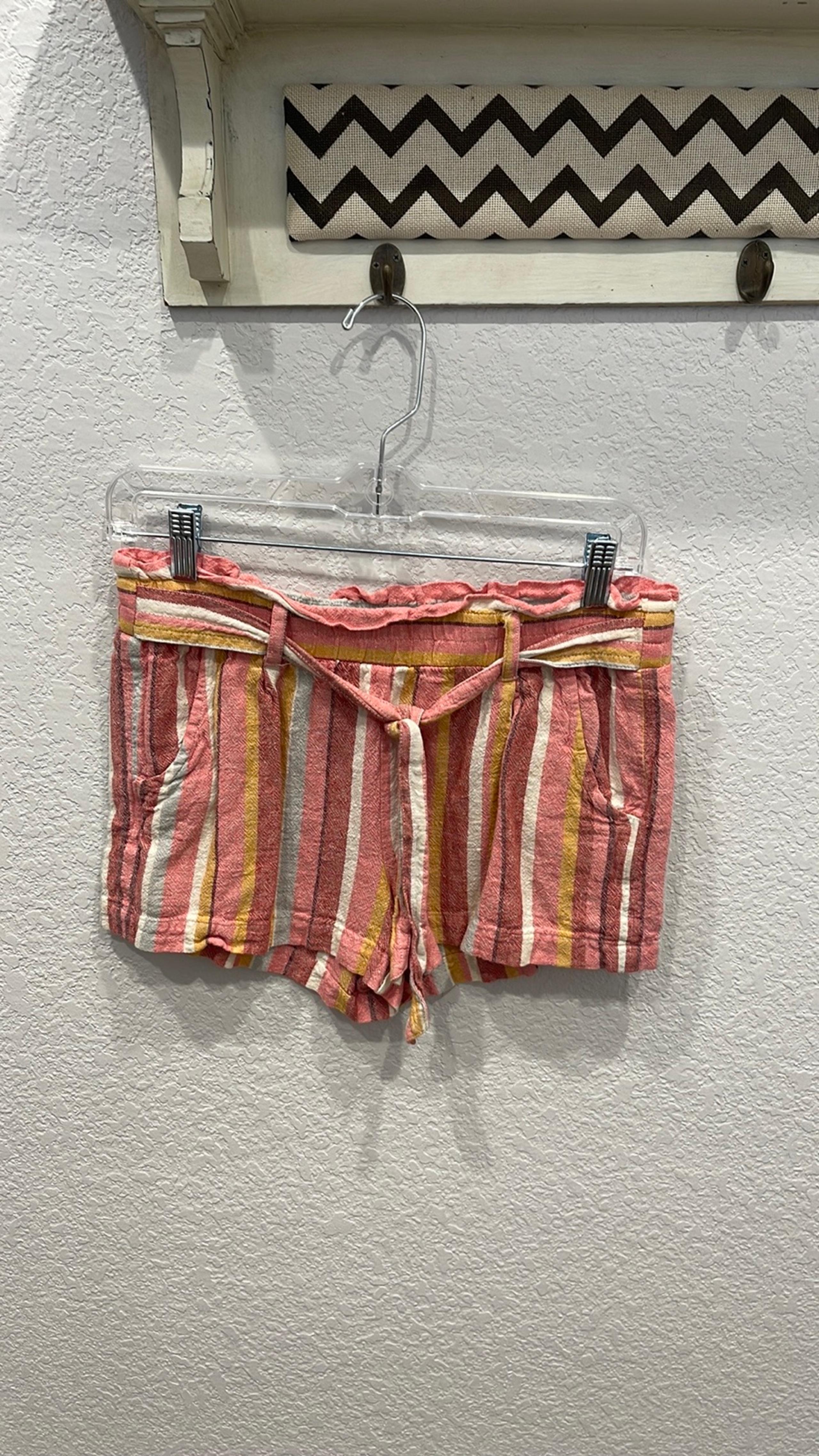 Jolt Linen Striped Tie Shorts