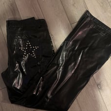 Flare leather pants