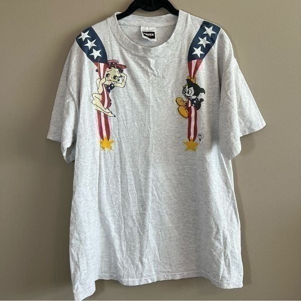 Vintage Tultex Gray Betty Boop Single Stitch Shirt XL Made in USA 90s