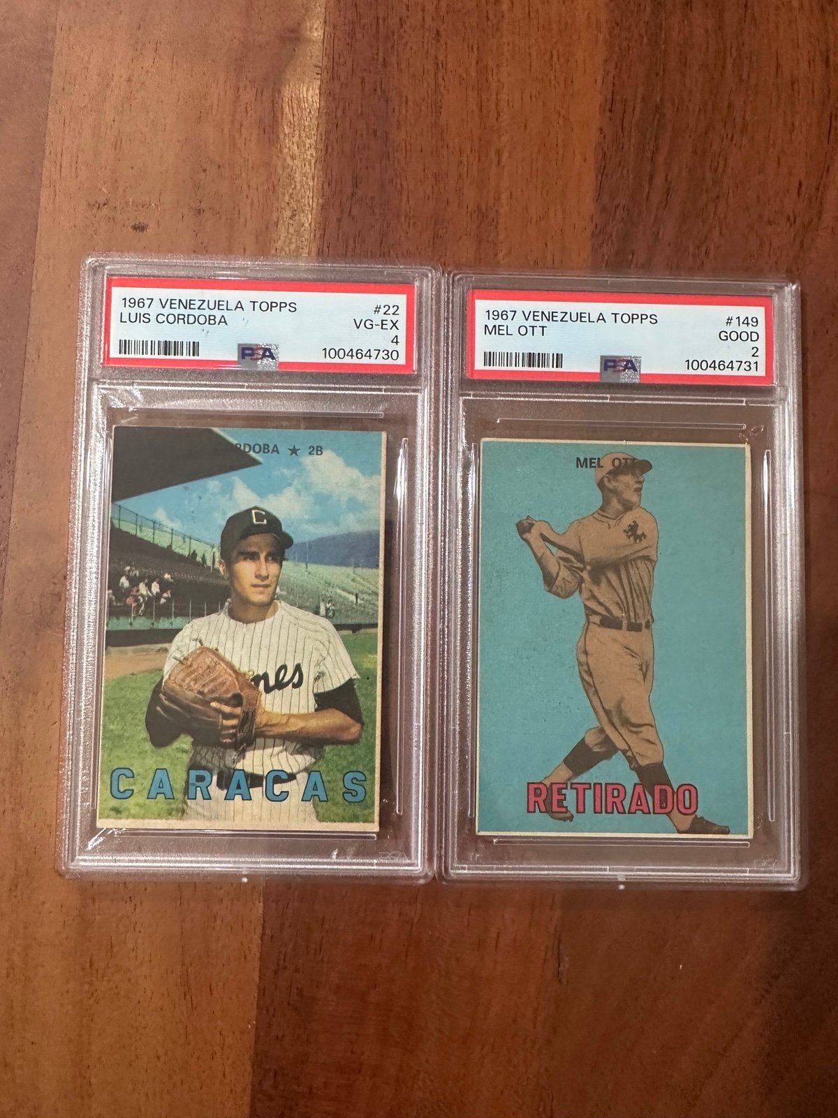 Topos Venezuela Baseball cards Mel ott and Luis cordoba bundle