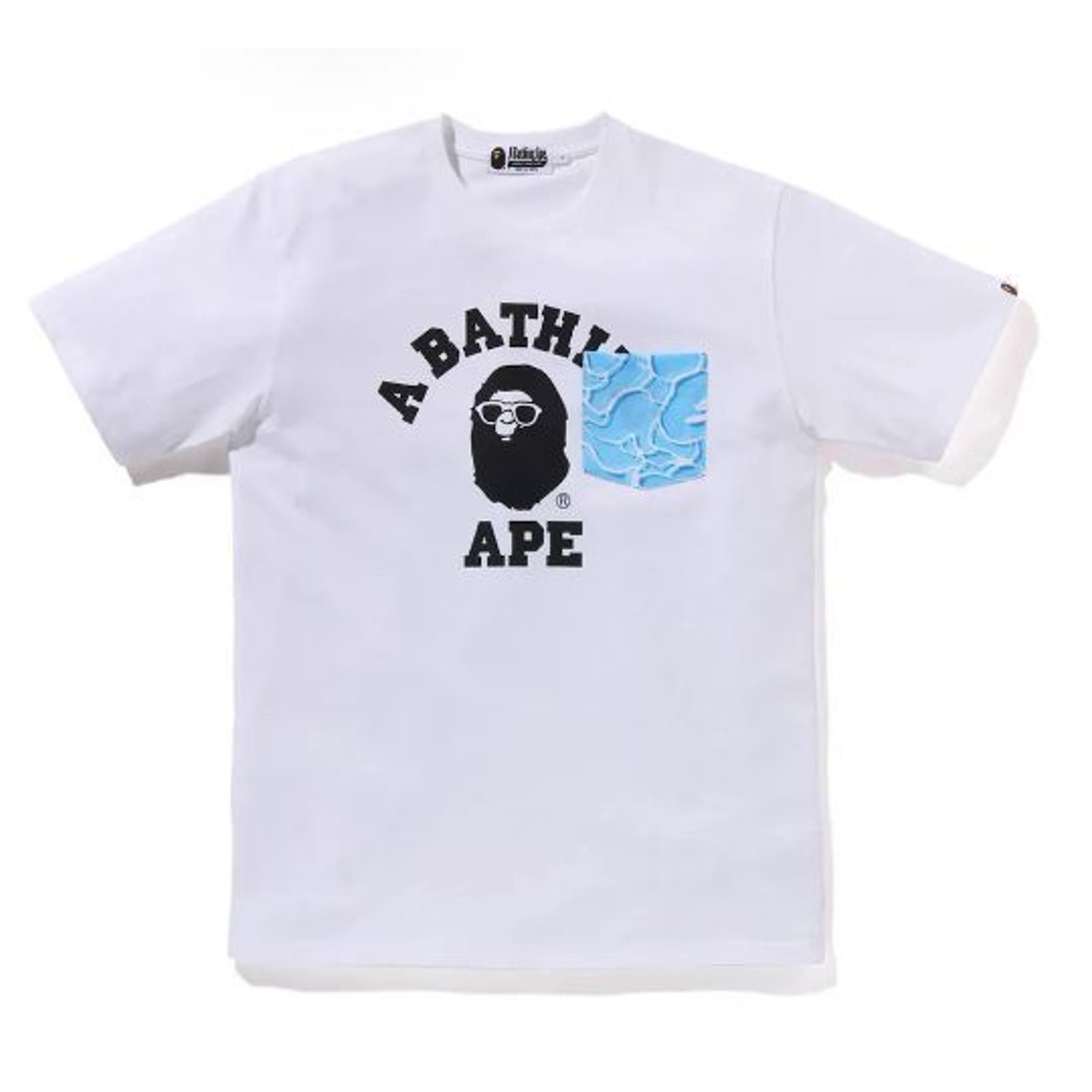BAPE ABC Sea Surface Camo Pocket College Tee White (XL)