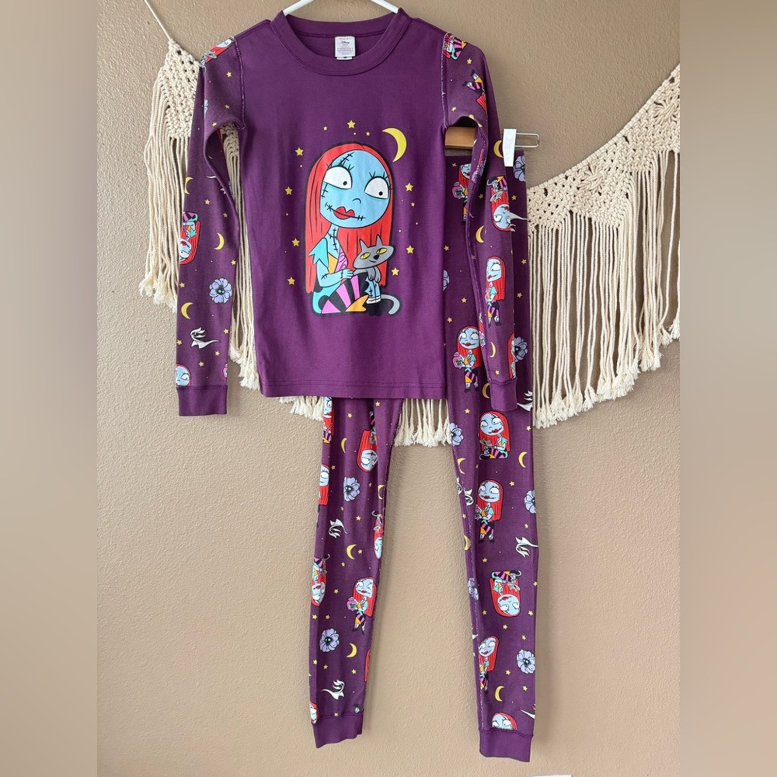Hanna Andersson Nightmare Before Christmas Sally zero purple Pajama Set 12 years