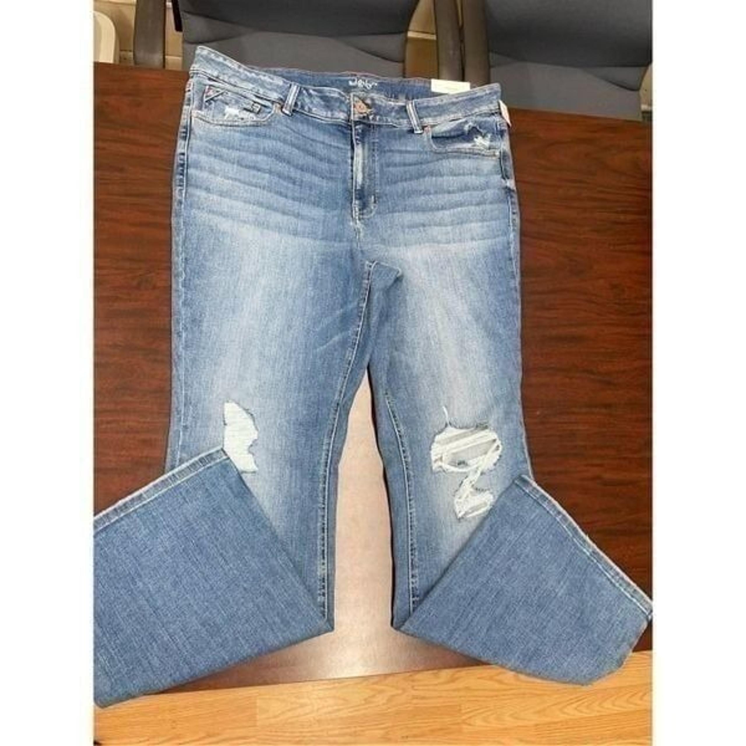 Edgely Maurices Distressed High Rise Flare Jeans Size 24W