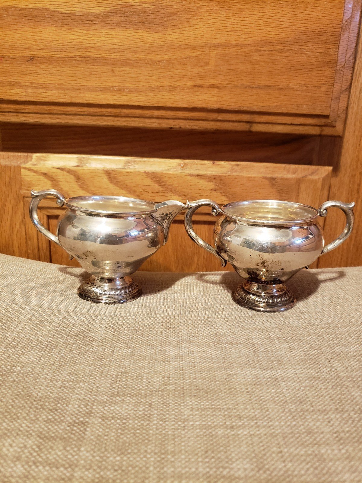 Vintage sterling silver Alvin 1940's sugar and creamer set S239