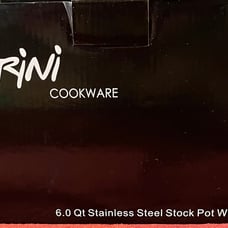 Parini 6-Quart Stainless Stock Pot with Glass Lid
