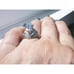 Size 8, STAINLESS STEEL Large Marquise Cubic Zirconia Ring