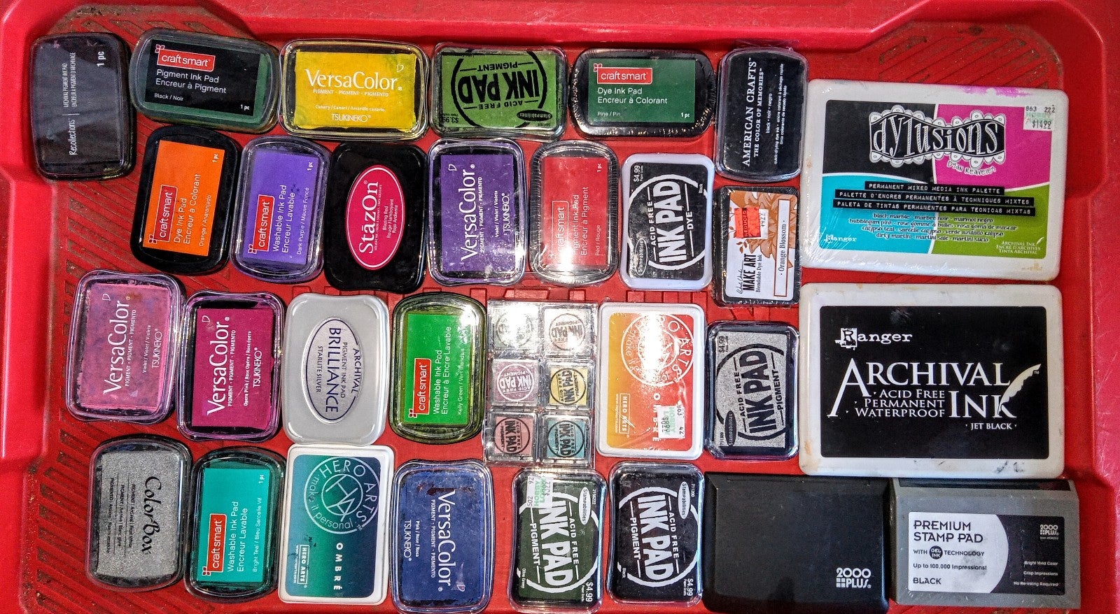 37 stamp ink pads lot some new