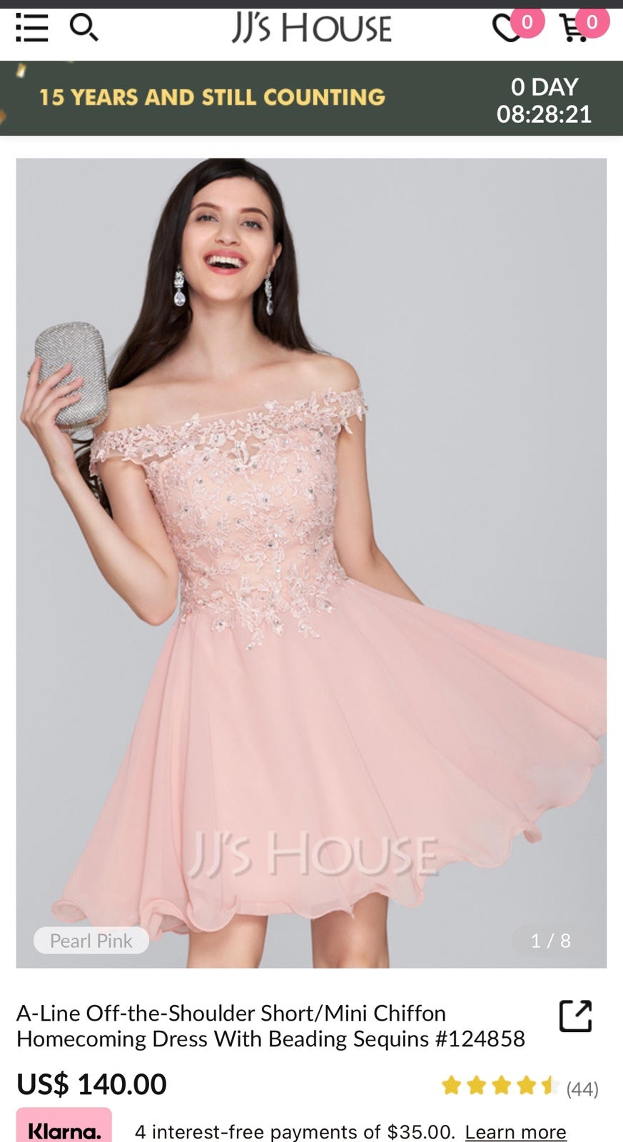 A-Line off the shoulder pink dress