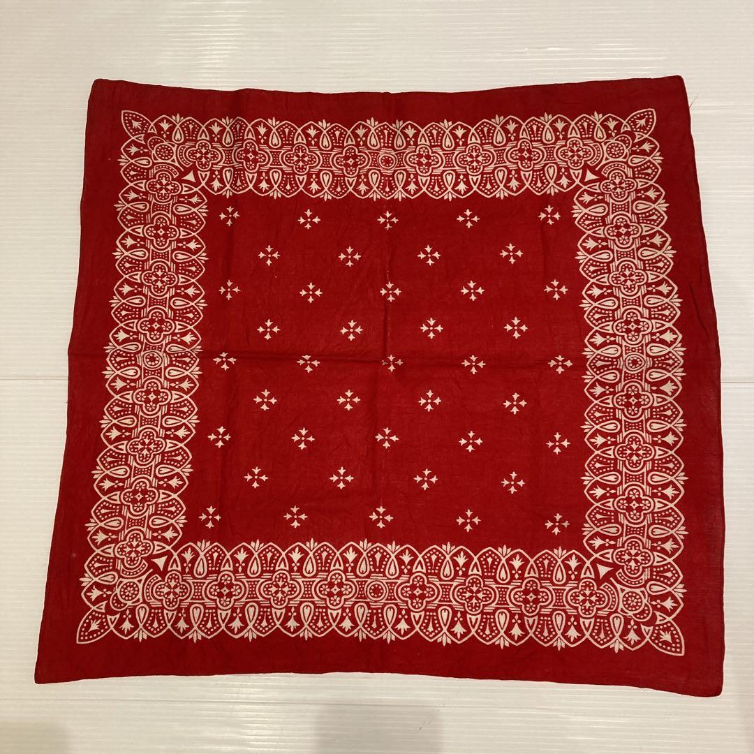 小物 60's Vintage bandanna iron cross pattern Rare 60s-70s iron cross vintage bandana vintage - Bandanas