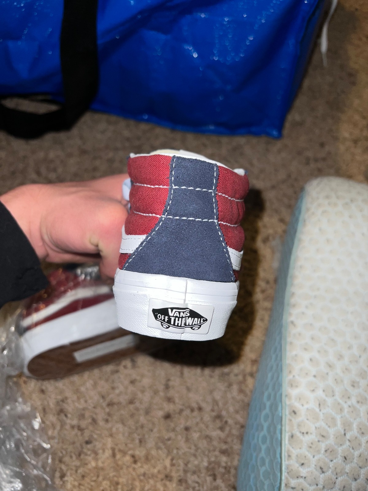 Vans kids sk8 high , blue , red and white
