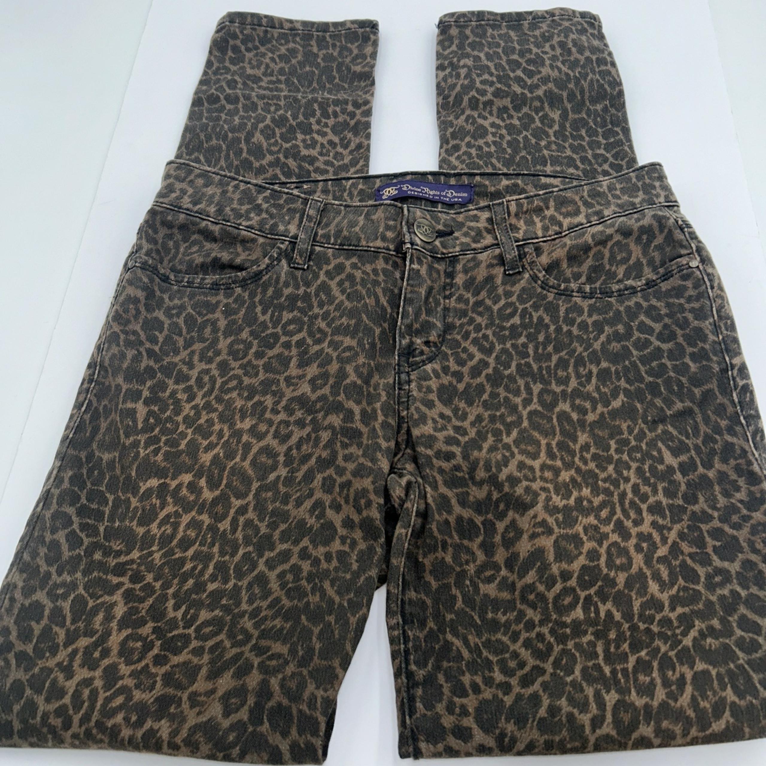 Divine Rights Of Denim Dark Leopard Size 27 Women's  Skinny Jeans 4 Pockets