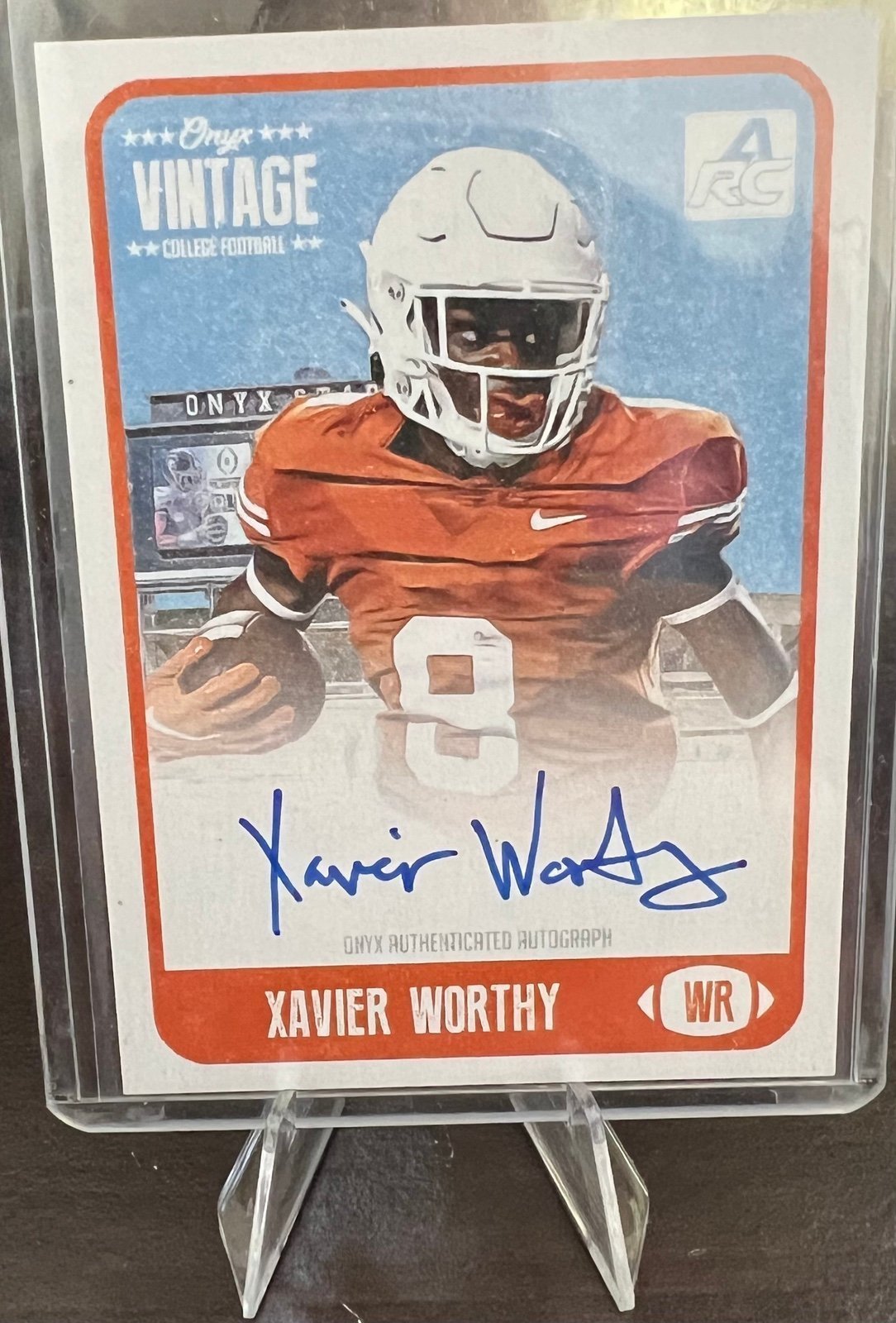 Xavier Worthy 2021 Onyx on card auto rc /500