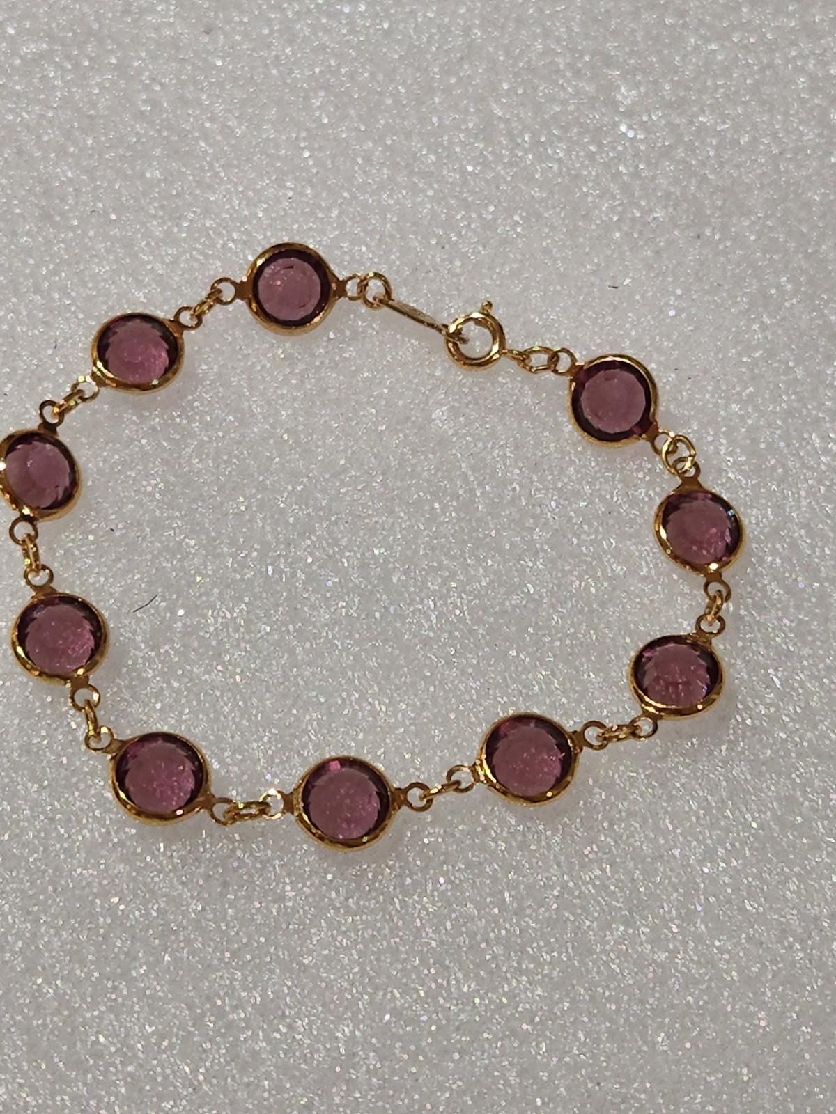 Vintage 1980s 1990s Signed Swarovski Plum Crystal Bracelet