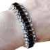 Vintage 50s prong set onyx and clear rhinestone bracelet