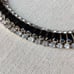 Vintage 50s prong set onyx and clear rhinestone bracelet