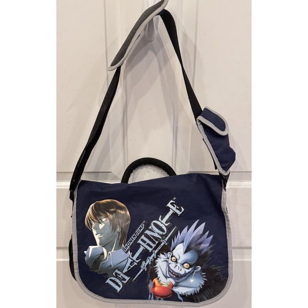 Death Note Canvas Tote Messenger Rare EUC Light Yagami, Ryuk 16x14x4 BIG