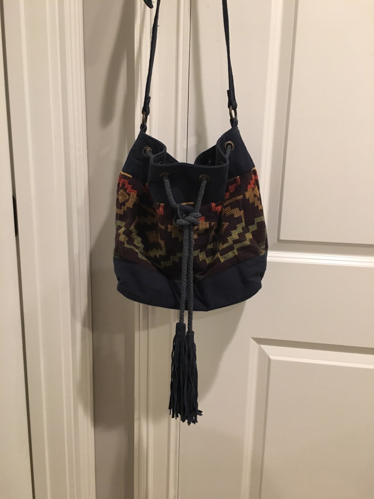 Blue Aztec Hobo Bag