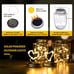 Solar Mason Jar Lights Lanterns,Jars & Hangers Included，30LED 8 Pack
